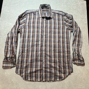 Peter Millar Shirt Men Large Multicolor Plaid 100% Cotton Long Sleeve Button-Up